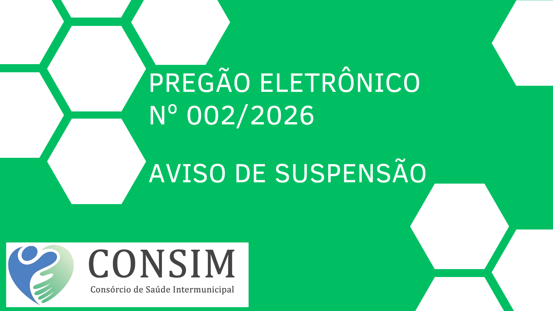 AVISO DE SUSPENSÃO - PREGÃO ELETRÔNICO 022026